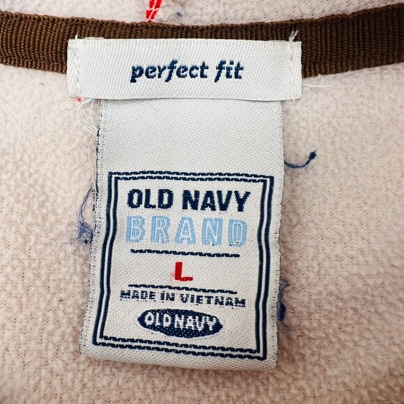 Old Navy Red Full-Zip Fleece Hoodie Jacket With Pockets & Hood L - Picture 2 of 5